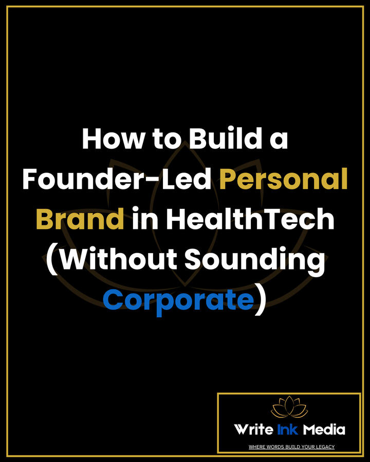 Founder-Led Personal Brand for HealthTech Founders A practical guide for HealthTech founders to build a human, compliant personal brand, get investor attention, and grow authority in 90 days.
